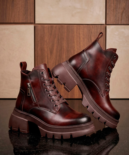 Botines Nigeria color coñac para mujer