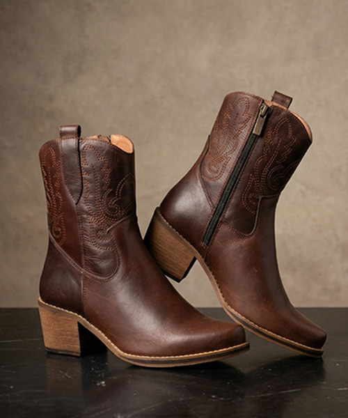 Botas texanas Dallas color coñac para mujer