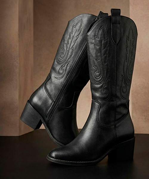 Botas texanas Veracruz color negro para mujer